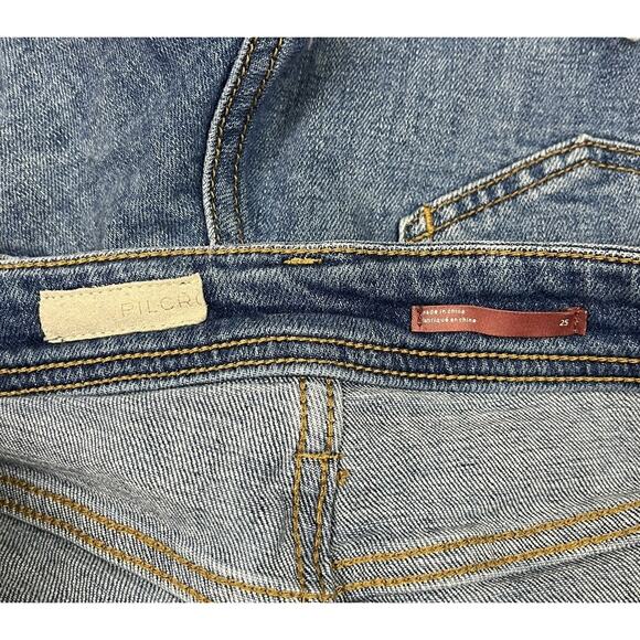 Anthropologie Pilcro The Signature High Rise Denim Shorts Roll Cuff Size 25 - Picture 5 of 8